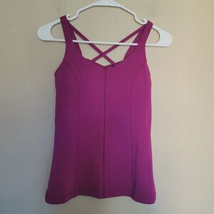 Lululemon Womens Hot To Street Tank Regal Plum Size 4 Strappy Bult in Bra